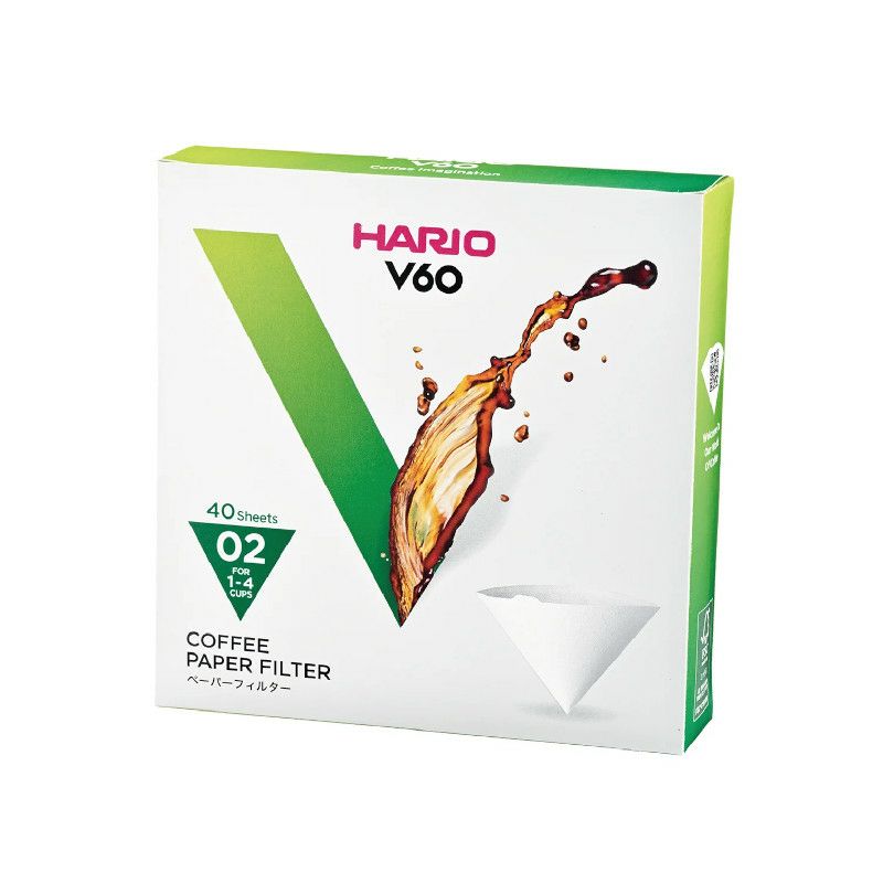 【hario/ハリオ】V60用ペーパーフィルター02W 40枚 個箱入り VCF-02-40W
