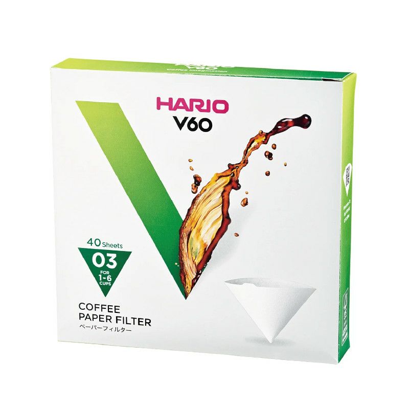 【hario/ハリオ】V60用ペーパーフィルター03W 40枚 個箱入り VCF-03-40W