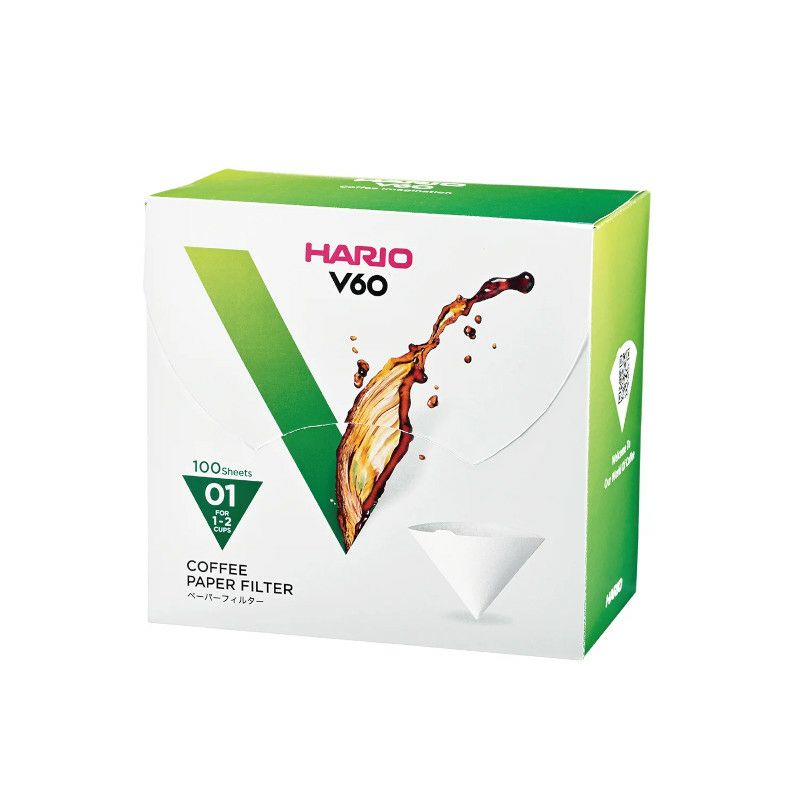 【hario/ハリオ】V60用ペーパーフィルター01W 100枚 個箱入り VCF-01-100WK