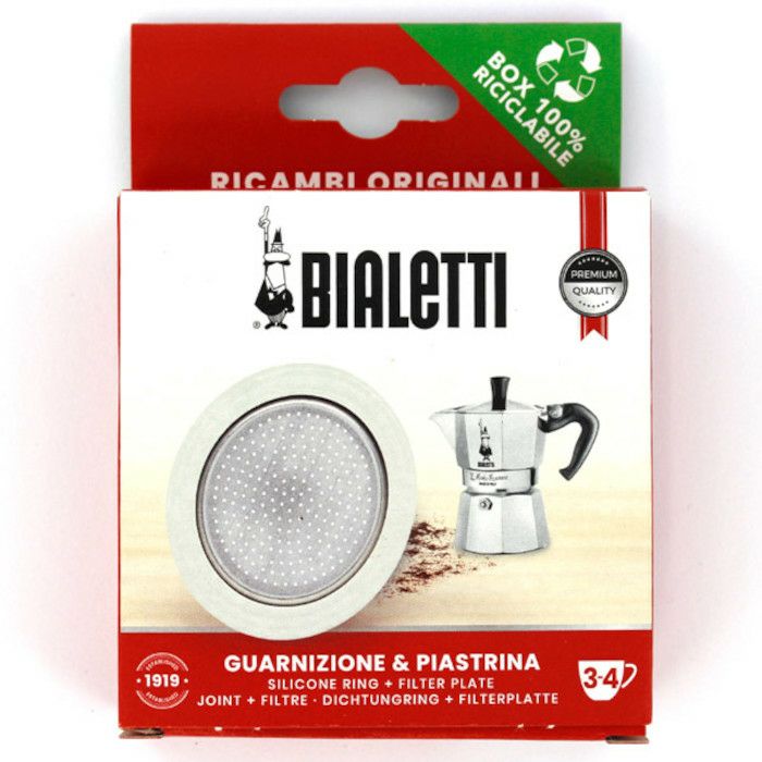 【bialetti/ビアレッティ】部品 モカエキスプレス 3/4カップ用 パッキン+フィルターセット ブリッカ2カップ・モカインダクション4カップ兼用